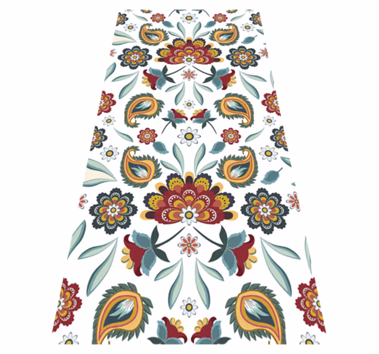 Ethnic floral motif floral vinyl rug - TenStickers