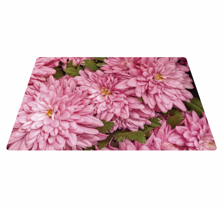 Pink floral spring floral vinyl rug - TenStickers
