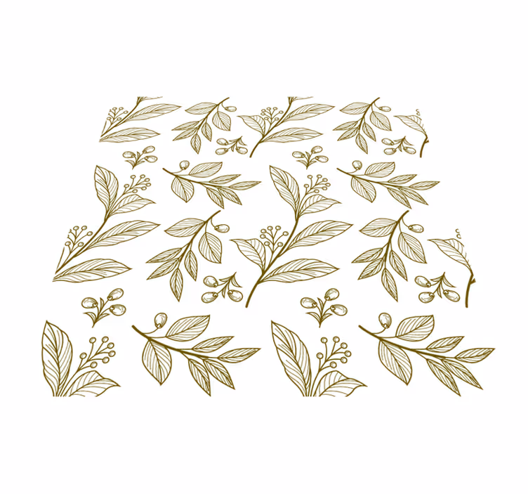 Floral vinyl rug with botanical leaf pattern - TenStickers