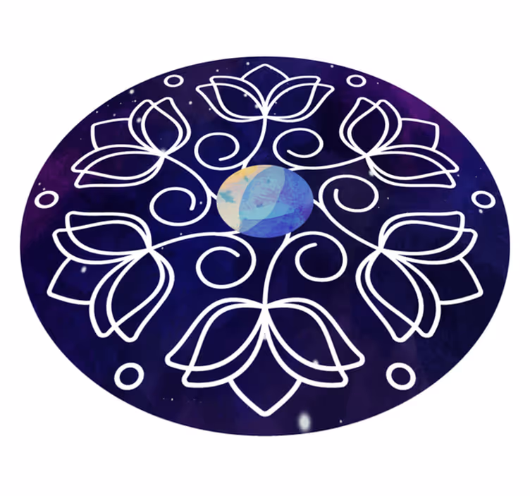 Floral vinyl rug with lotus pattern design - TenStickers