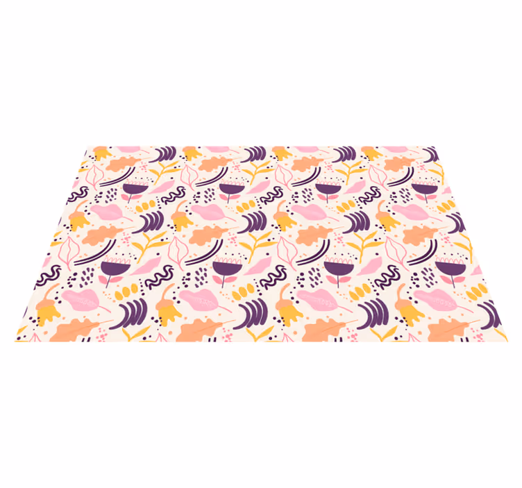 Floral vinyl rug lively floral inspiration - TenStickers