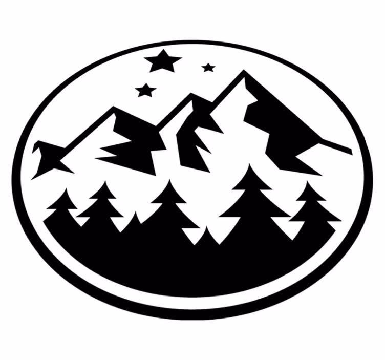 Floral vinyl rug mountainous forest landscape - TenStickers