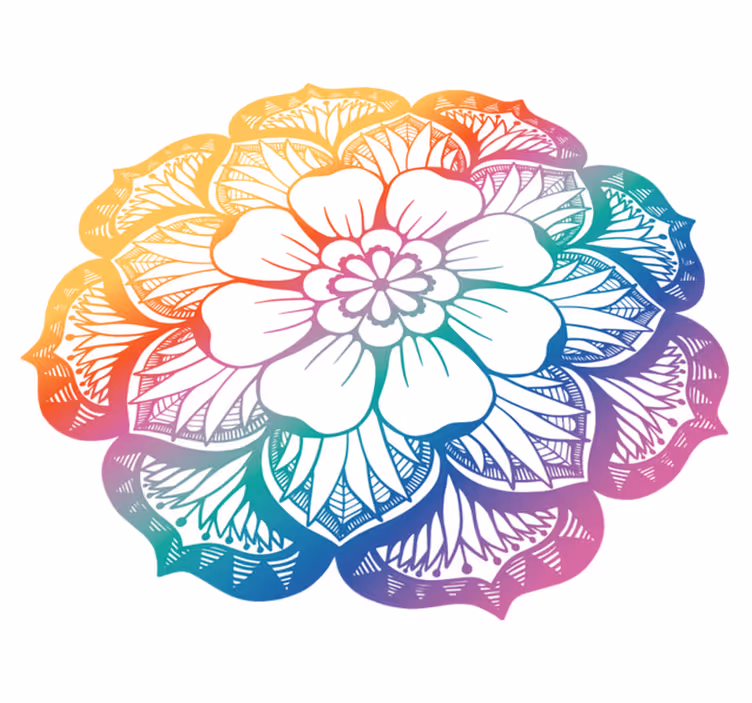 Floral vinyl rug in lively botanical design - TenStickers