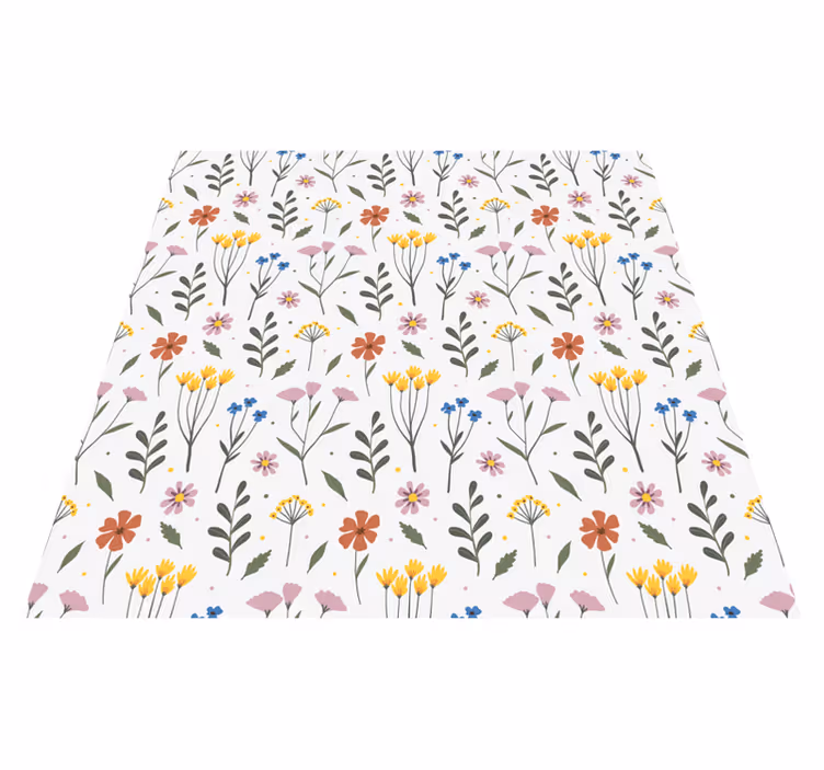 Floral vinyl rug with vibrant garden flower pattern - TenStickers
