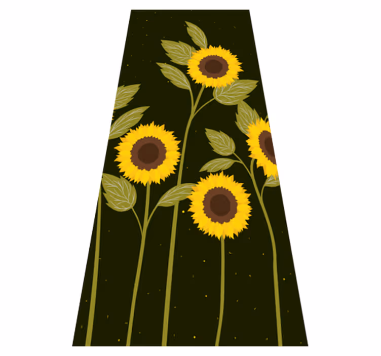 Floral vinyl rug sunflower field design - TenStickers