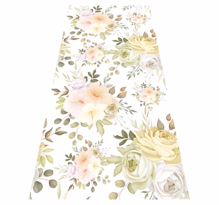 Floral vinyl rug with beautiful floral design - TenStickers