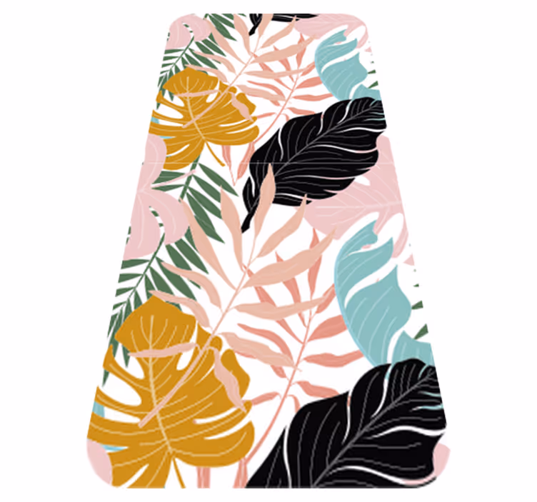 Colorful abstract floral pattern floral vinyl rug - TenStickers