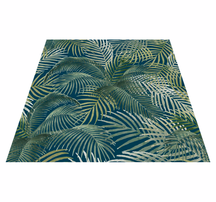 Floral vinyl rug tropical leaf design - TenStickers