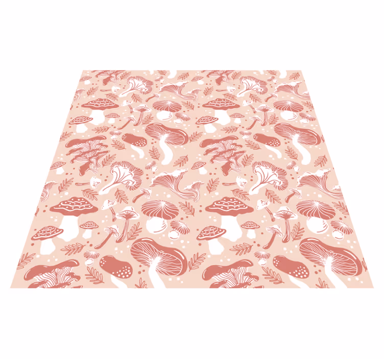 Forest mushrooms floral vinyl rug - TenStickers