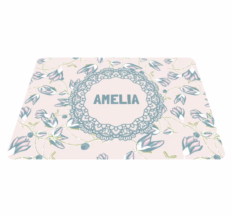 Floral vinyl rug with elegant leaf design - TenStickers