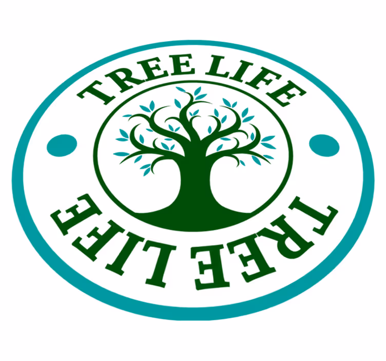 Floral vinyl rug tree of life green design - TenStickers