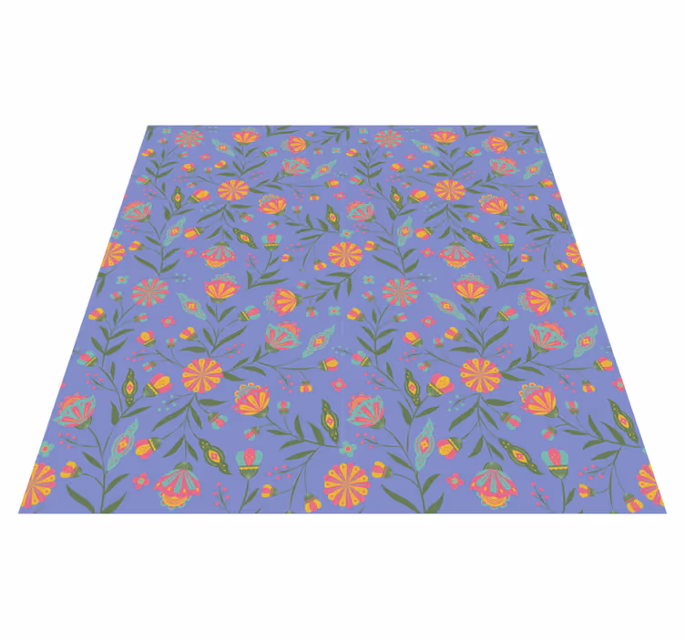 Floral vinyl rug with an adorable design for kids - TenStickers