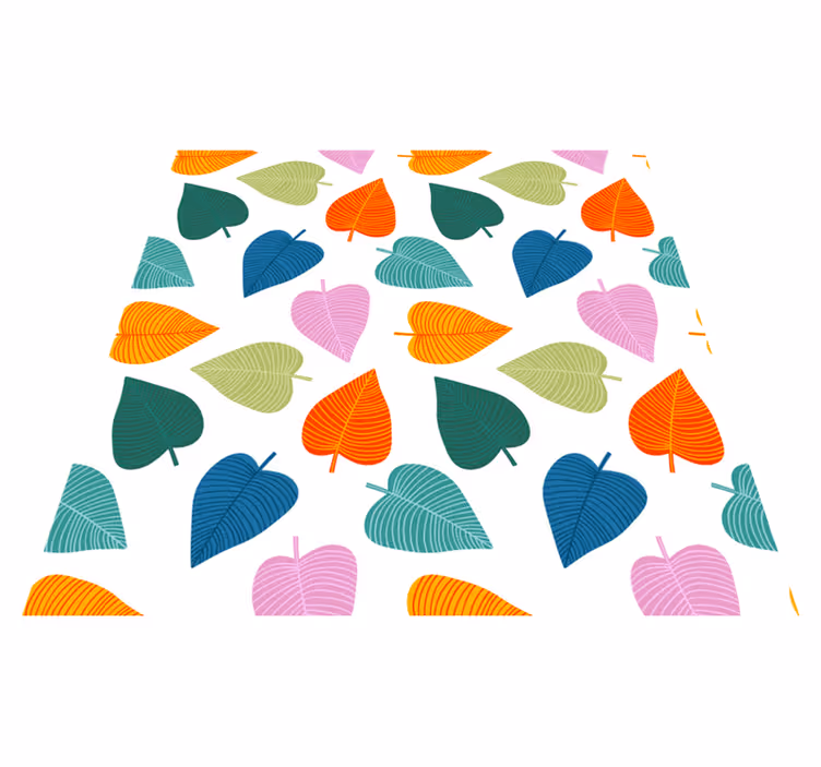 Floral vinyl rug in vibrant colorful leaves - TenStickers