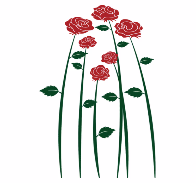 Red roses dining room vinyl rug - TenStickers