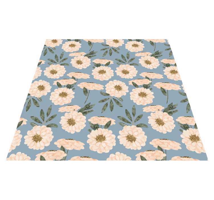 Floral vinyl rug in exotic paint design - TenStickers
