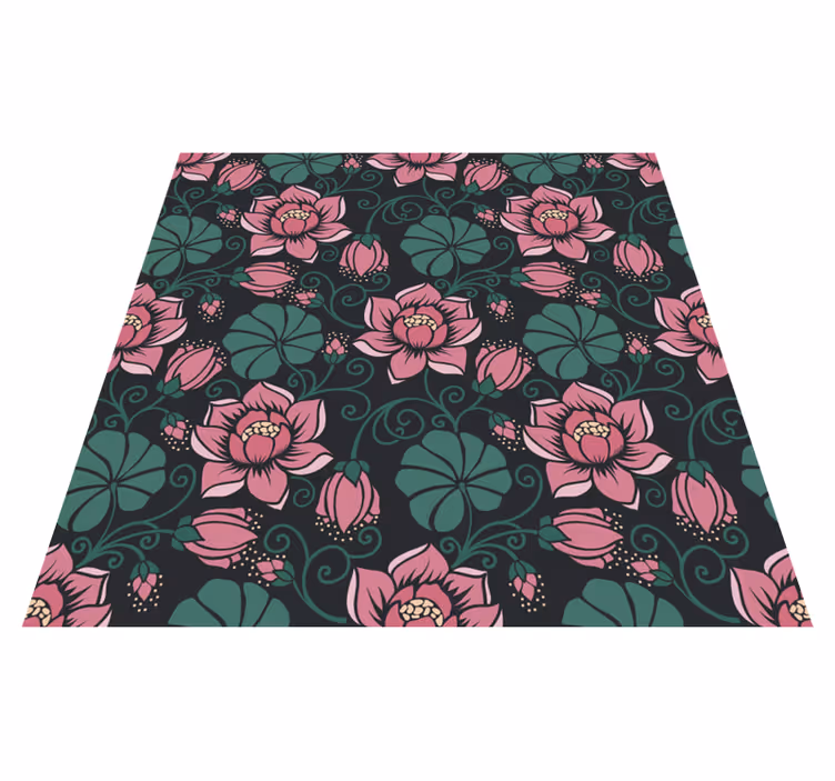Flower rug with blooming vines - TenStickers