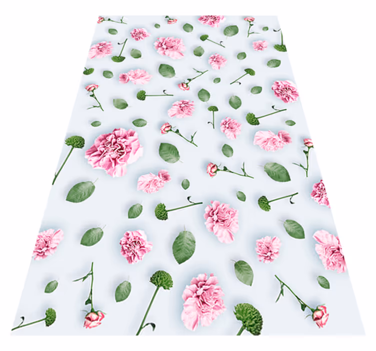 Flower rug with blooming plants design - TenStickers