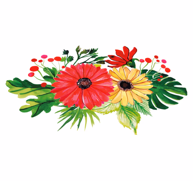 Floral vinyl rug with elegant horizontal design - TenStickers