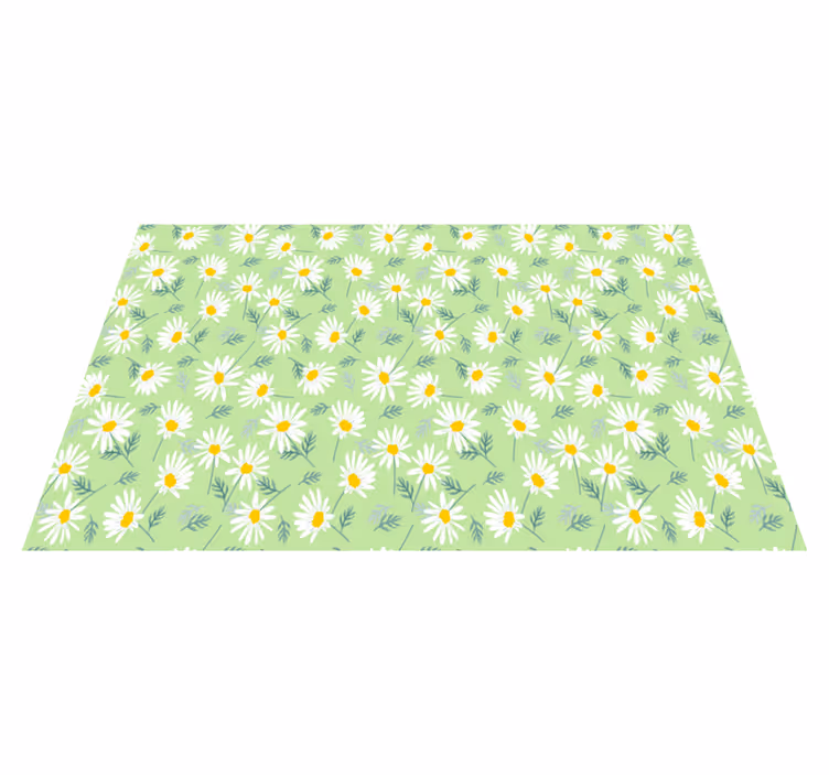 Floral vinyl rug with spring daisy pattern - TenStickers