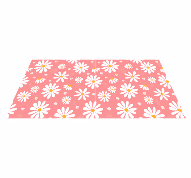 Vintage daisy flowers floral vinyl rug - TenStickers