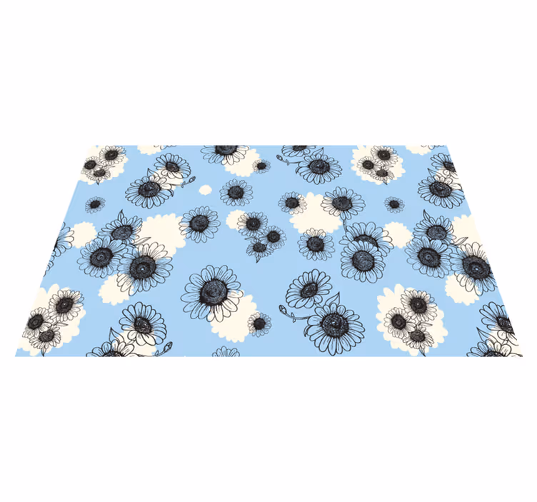 Floral vinyl rug daisies seamless modern pattern - TenStickers