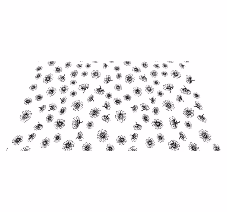 Floral vinyl rug set outline daisy flowers - TenStickers