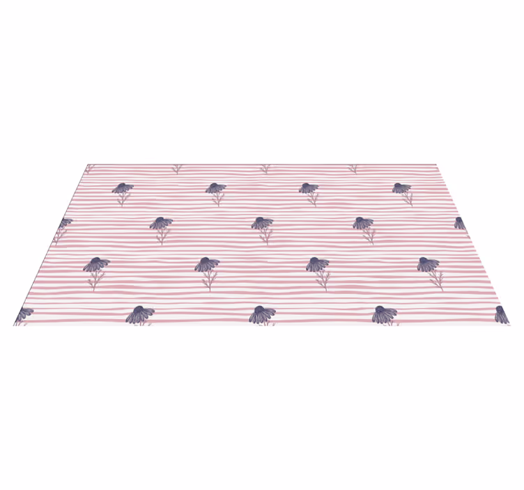 Floral vinyl rug with purple daisy pattern - TenStickers