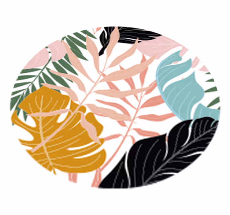 Floral vinyl rug with vibrant abstract blooms - TenStickers