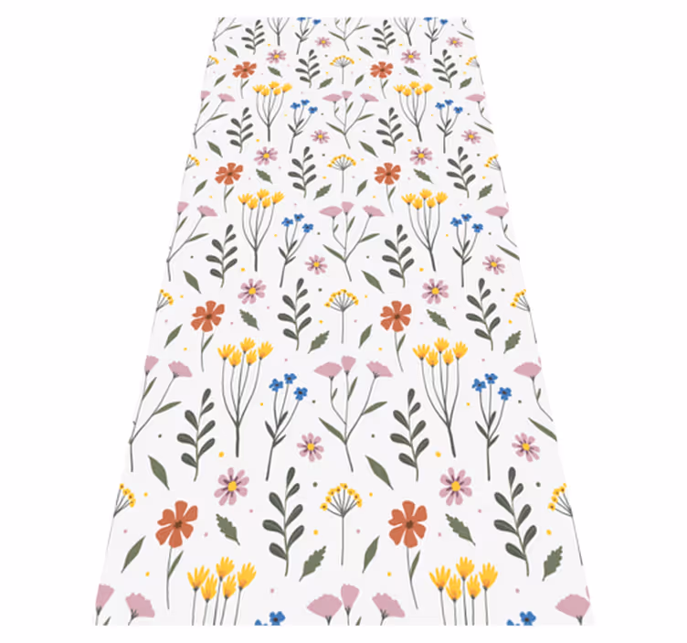 Floral vinyl rug with garden multicolor flower pattern - TenStickers