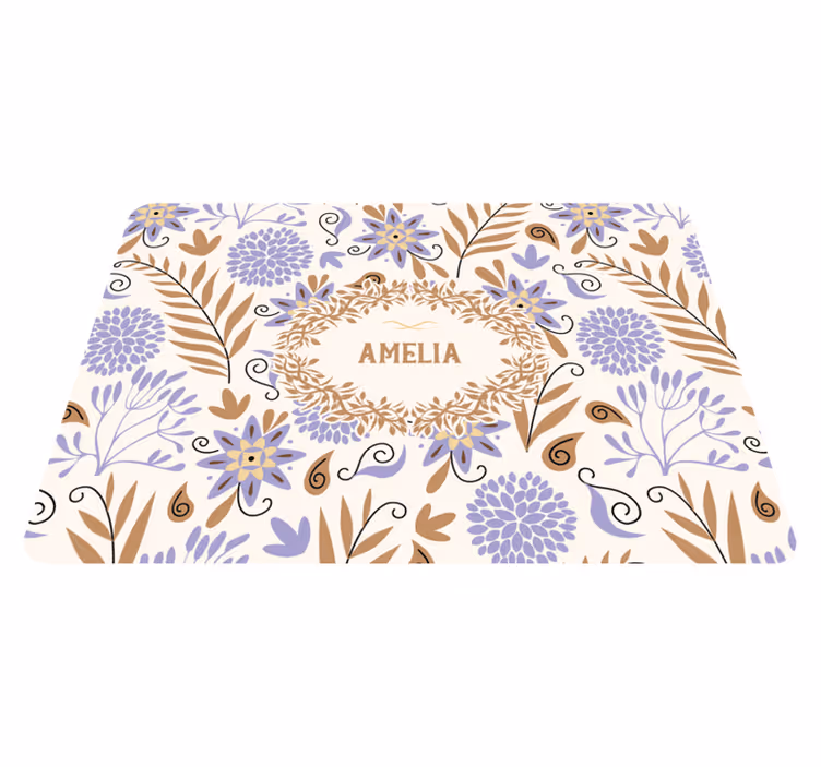 Floral vinyl rug with hand-painted vintage flowers - TenStickers