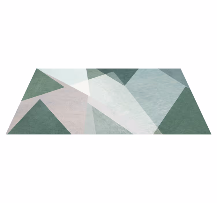 Geometric vinyl rug in sage green patterns - TenStickers