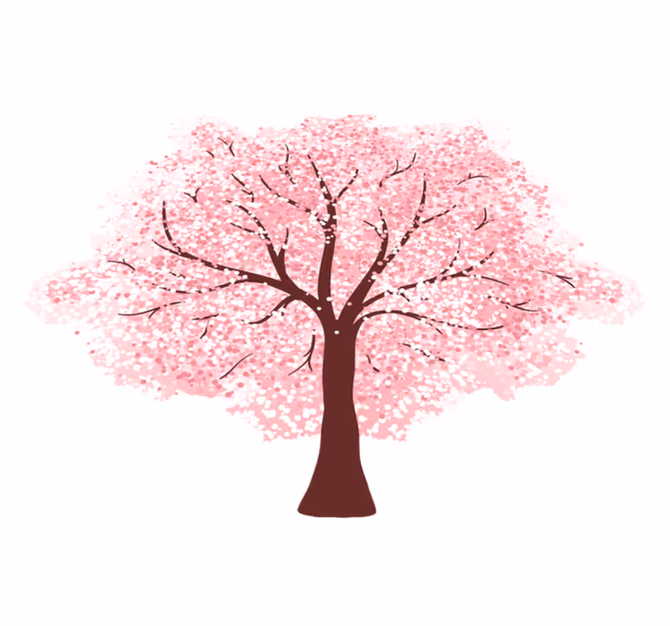 Floral vinyl rug cherry blossom tree - TenStickers