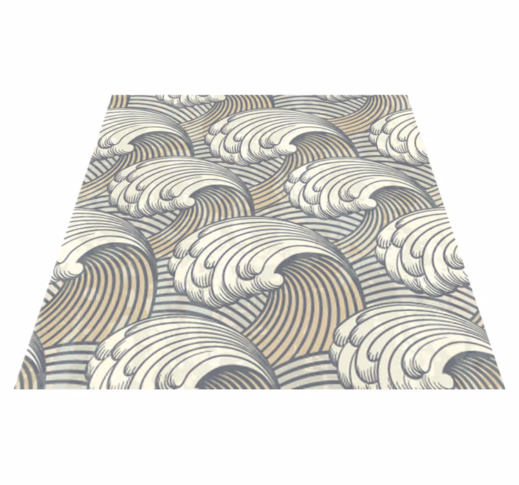 Dining room vinyl rug in vintage waves design - TenStickers
