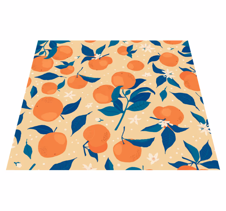 Kitchen vinyl rug with oranges fruit pattern - TenStickers