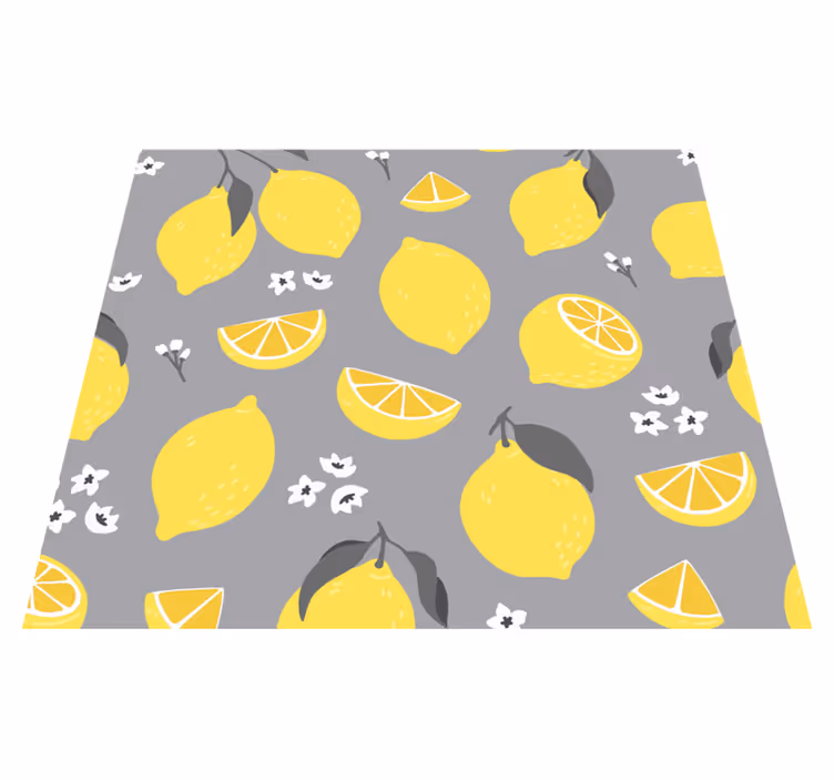 Tropical lemon kitchen vinyl rug - TenStickers