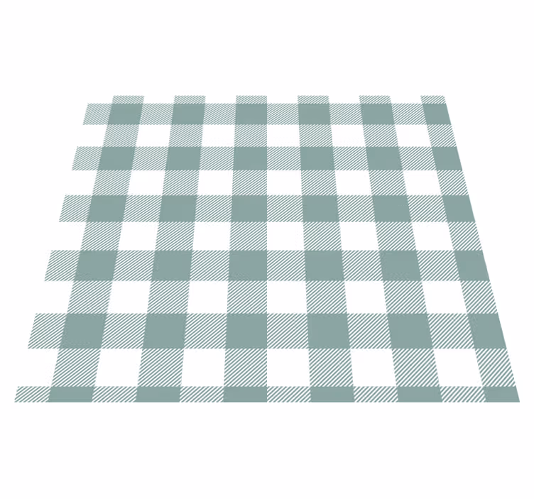 Green tartan kitchen vinyl rug - TenStickers