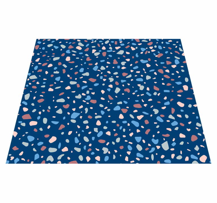 Kitchen vinyl rug in dark blue terrazzo - TenStickers