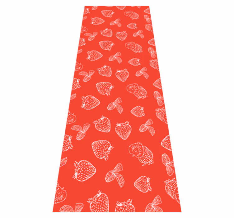 Kitchen vinyl rug seamless strawberry doodle design - TenStickers