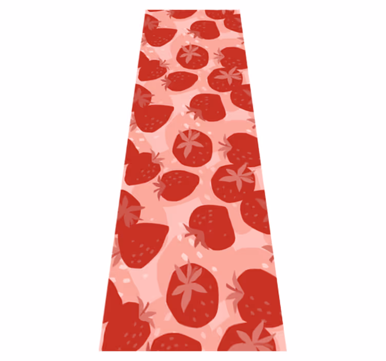 Kitchen vinyl rug abstract seamless red strawberries - TenStickers