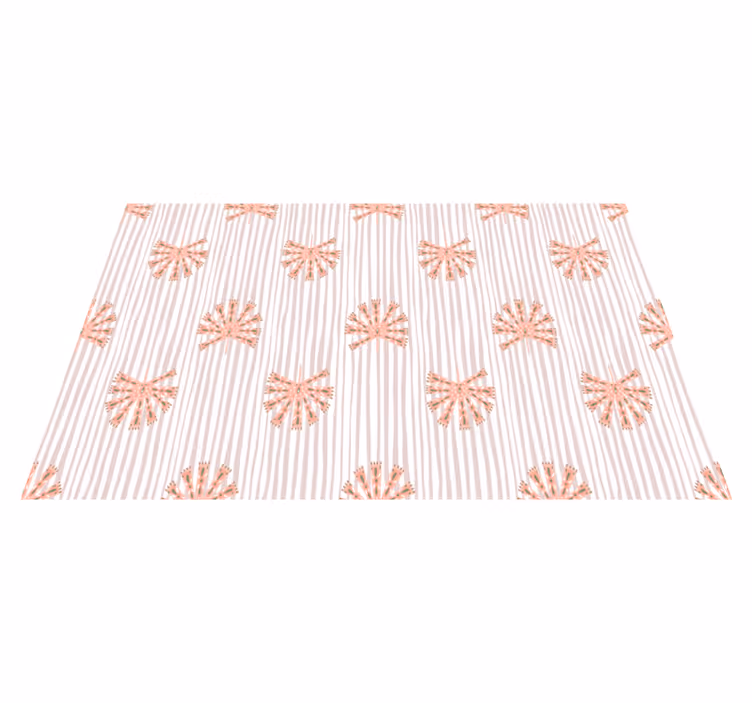 Floral vinyl rug with geometric pastel pink flowers - TenStickers