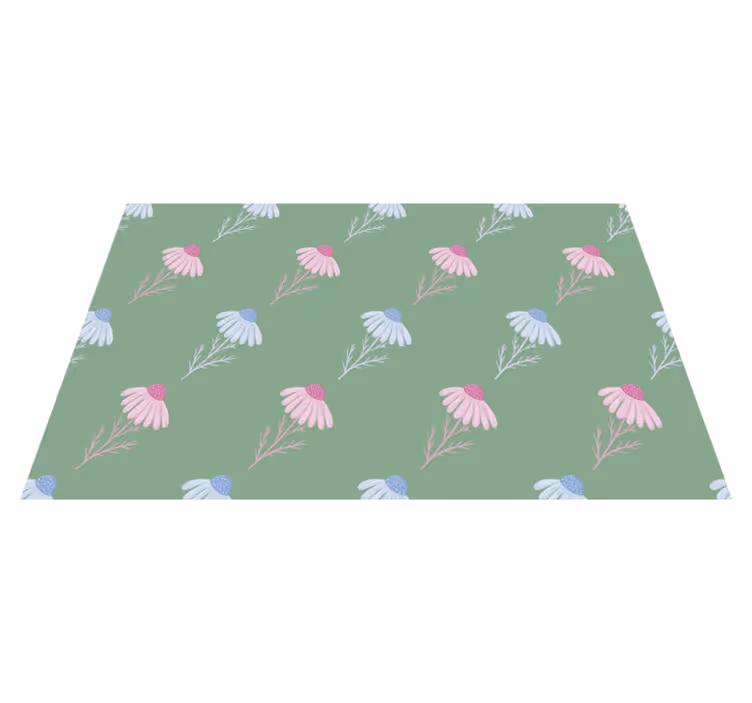Floral vinyl rug chamomile daisy design - TenStickers