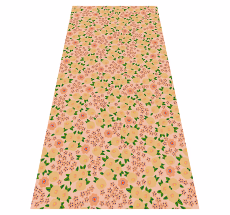 Floral vinyl rug with original peach floral pattern - TenStickers