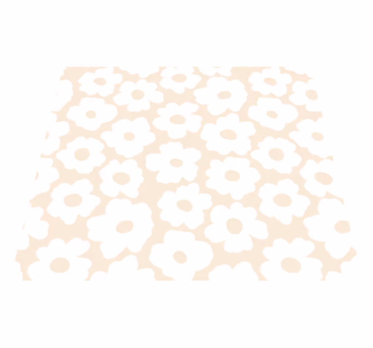 White poppy floral vinyl rug - TenStickers