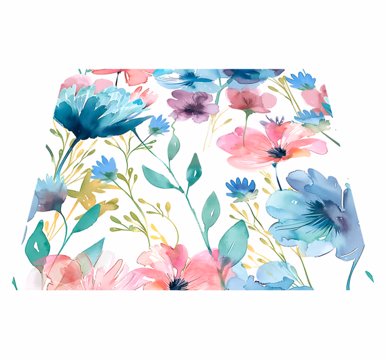 Wildflowers in summer floral vinyl rug - TenStickers