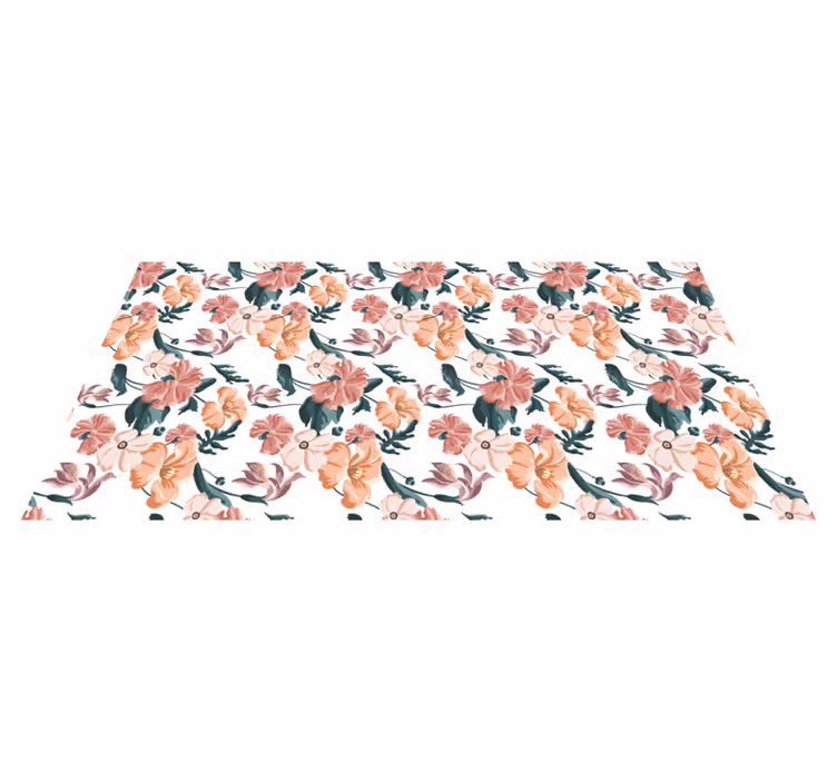 Floral vinyl rug blooming pattern design - TenStickers