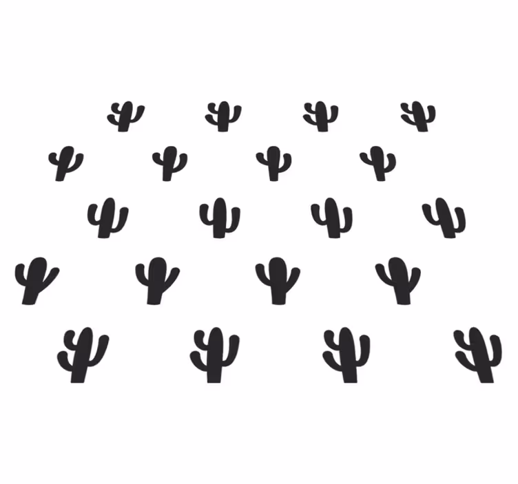 Floral vinyl rug cactus pattern design - TenStickers