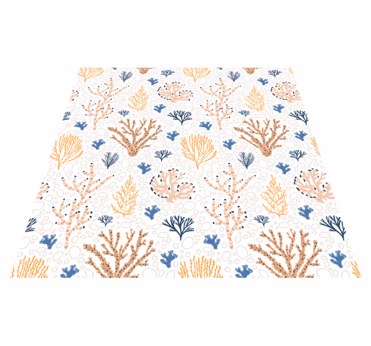 Floral vinyl rug with trendy coral design - TenStickers