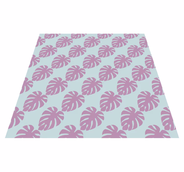 Floral vinyl rug with leaf pattern print - TenStickers