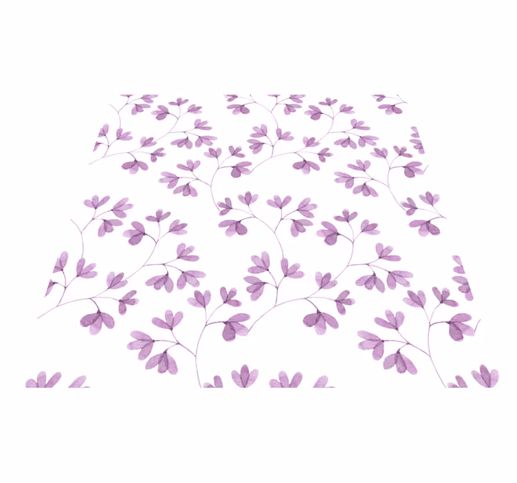 Floral vinyl rug with purple floral design - TenStickers