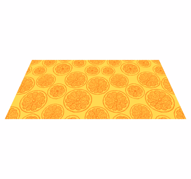 Floral vinyl rug citrus slice design - TenStickers